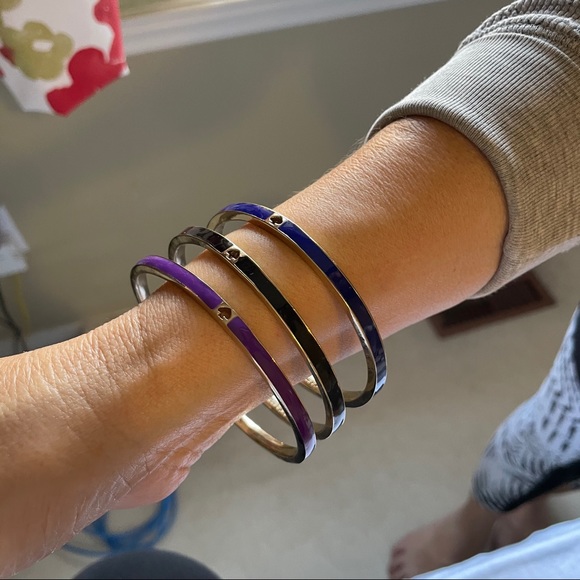 Kate Spade heritage spade thin enamel bangles - Picture 3 of 4